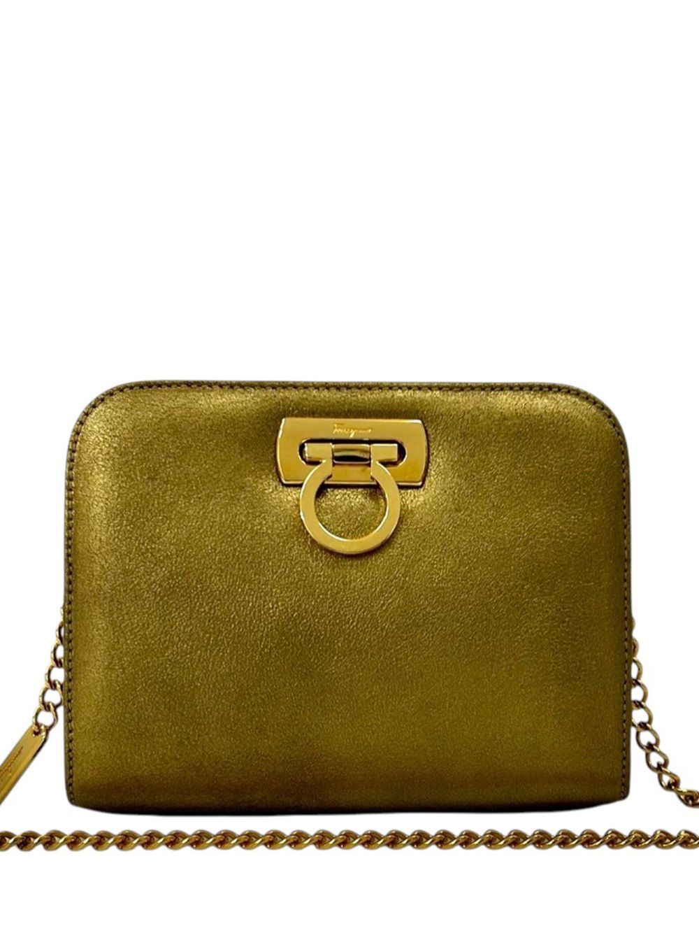 1990-2000 Metallic Leather Gancini Chain crossbody bag