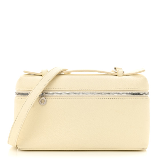 Loro Piana Grained Calfskin L19 Extra Pocket Pouch Whisper White