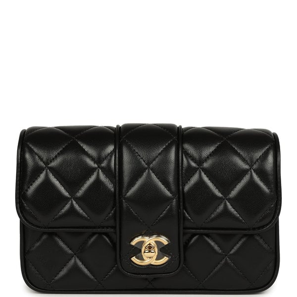 Chanel Chanel Mini Tab Flap Bag Black Lambskin Gold Hardware