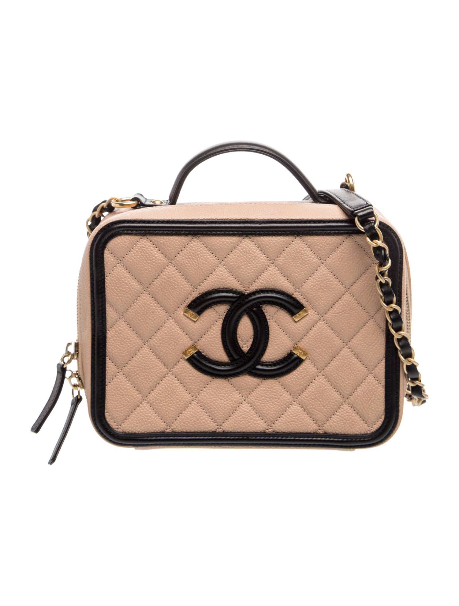 Quilted Caviar Medium Filigree Vanity Case