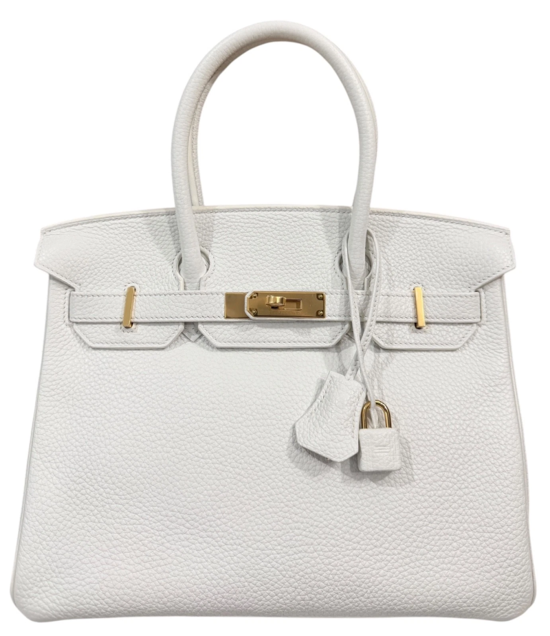 Hermes Blanc White Birkin 30 Togo Gold Hardware, 2016