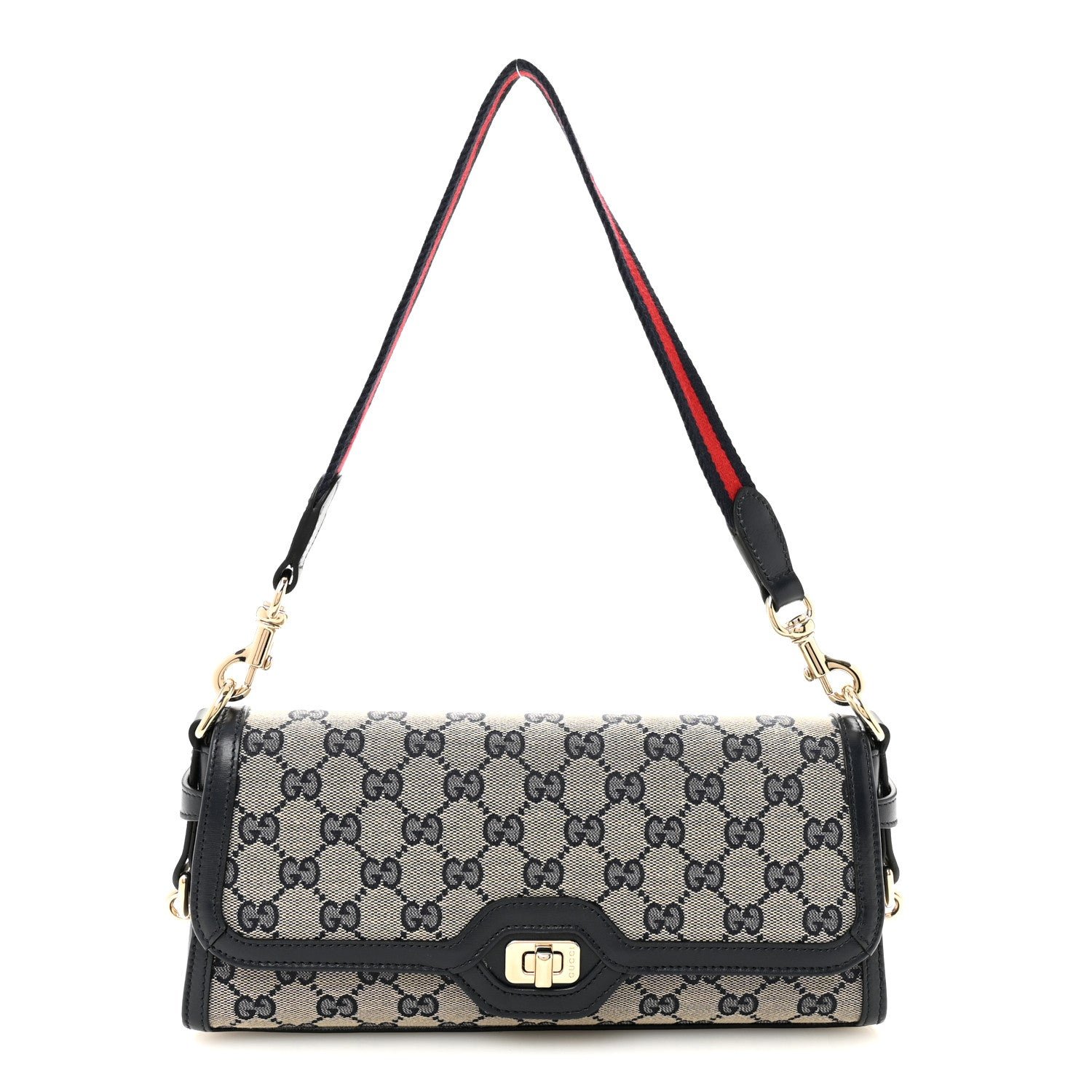 Gucci GG Monogram Small Luce Shoulder Bag Beige Blue