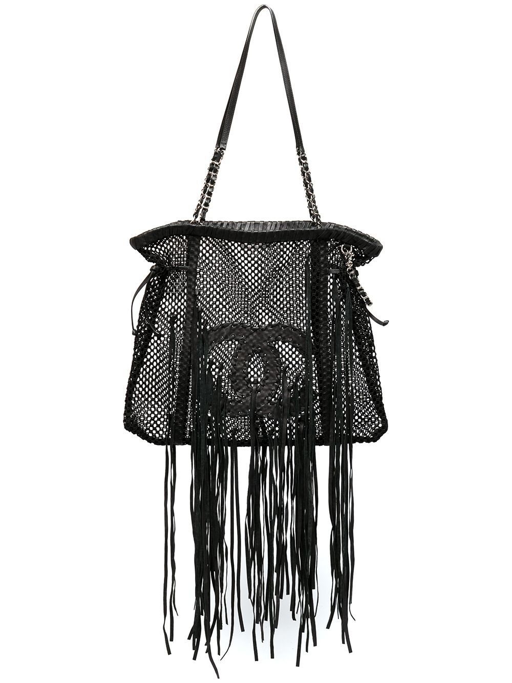 2011 Resort large logo fringed tote