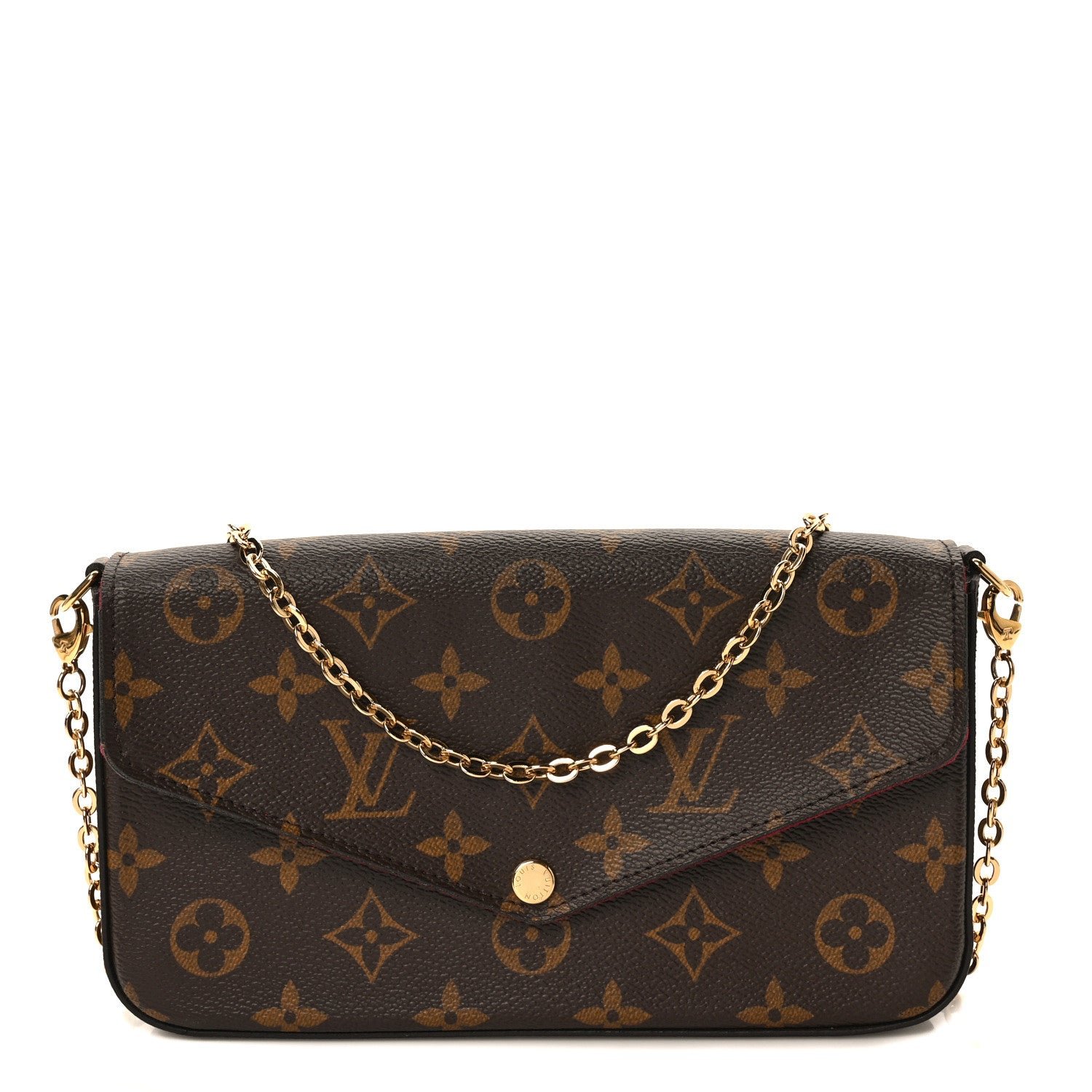 Louis Vuitton Monogram Pochette Felicie Chain Wallet Fuchsia