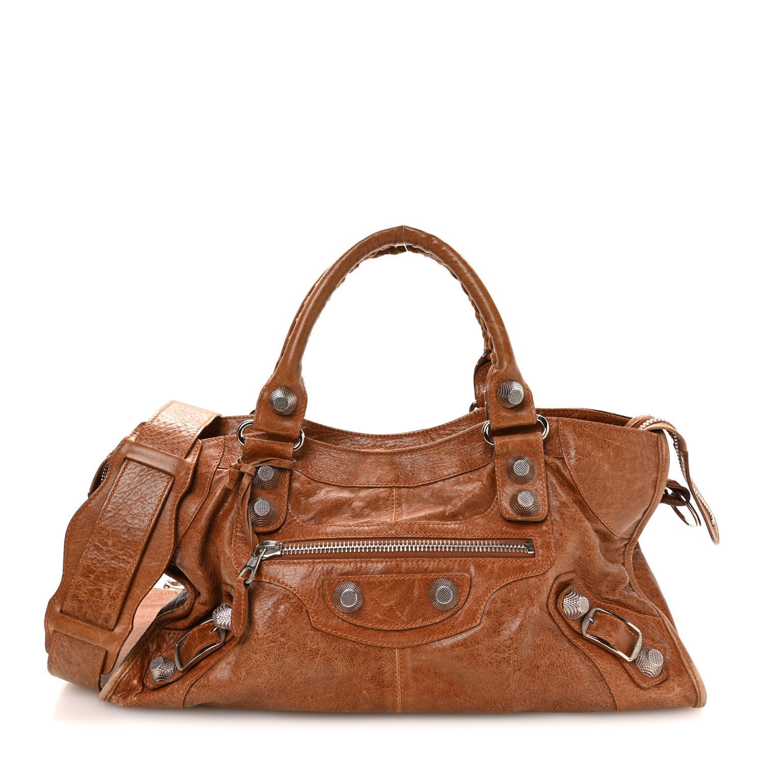 Balenciaga Agneau Giant 21 Silver Hardware City Sienna