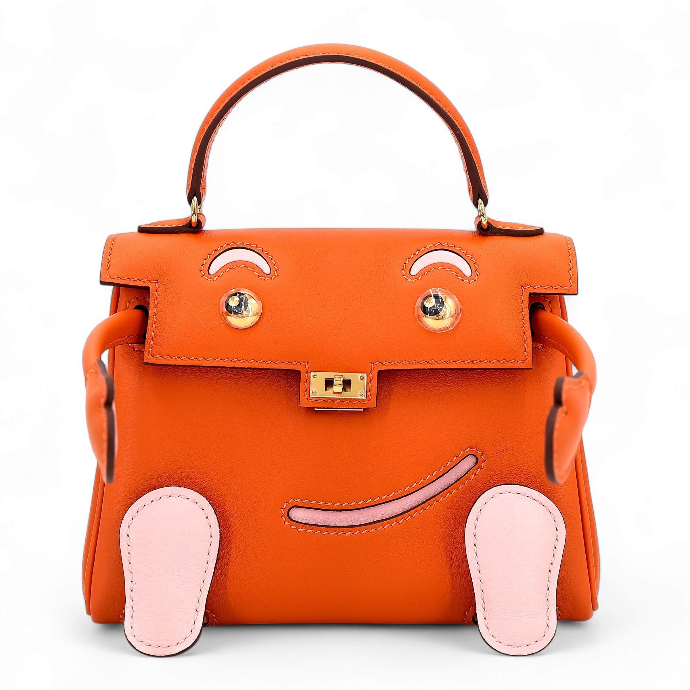Brand New ( Rank N ) HERMÈS Limited Edition Kelly Doll Orange (93) Rose Sakura (3Q) Swift Gold hardware W (2024)