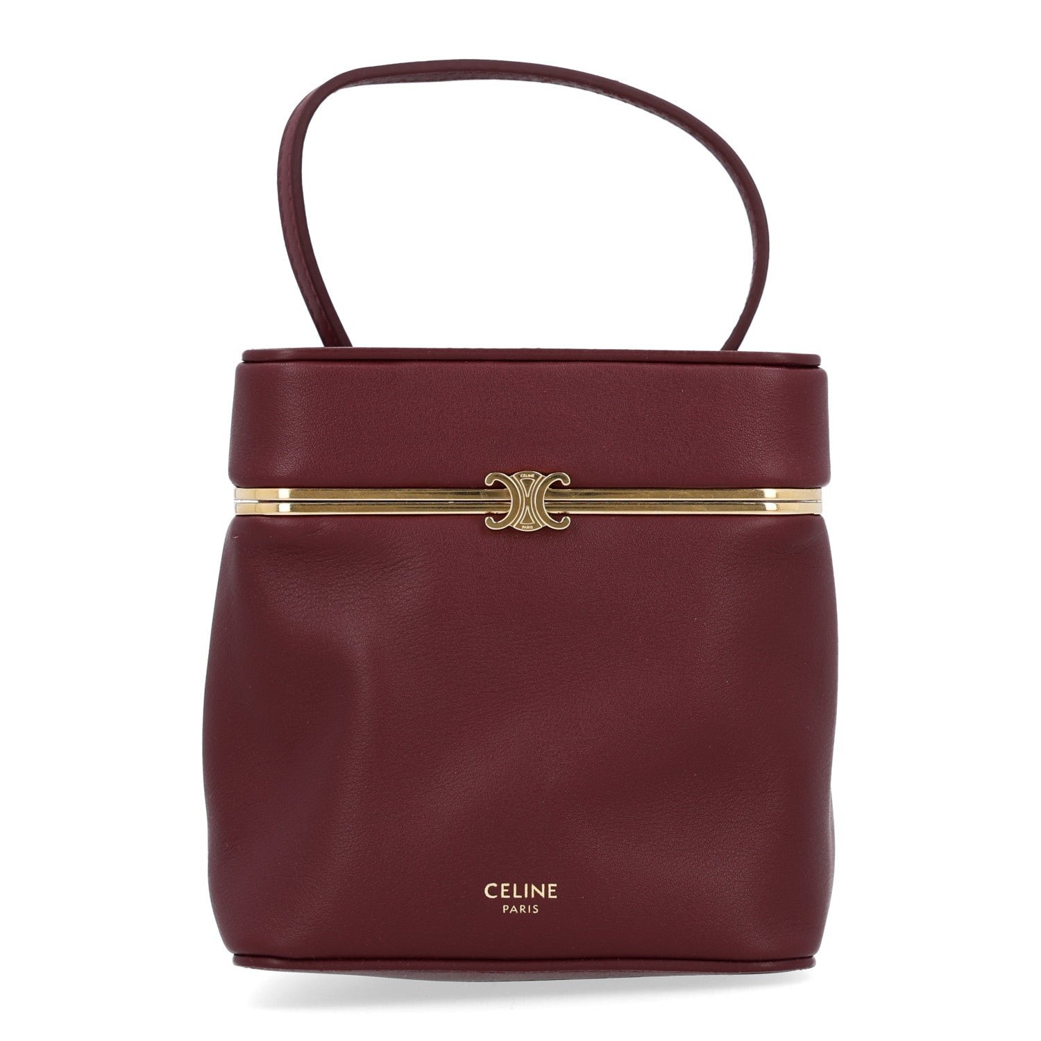 Celine Supple Calfskin Cube Frame Bag Syrah