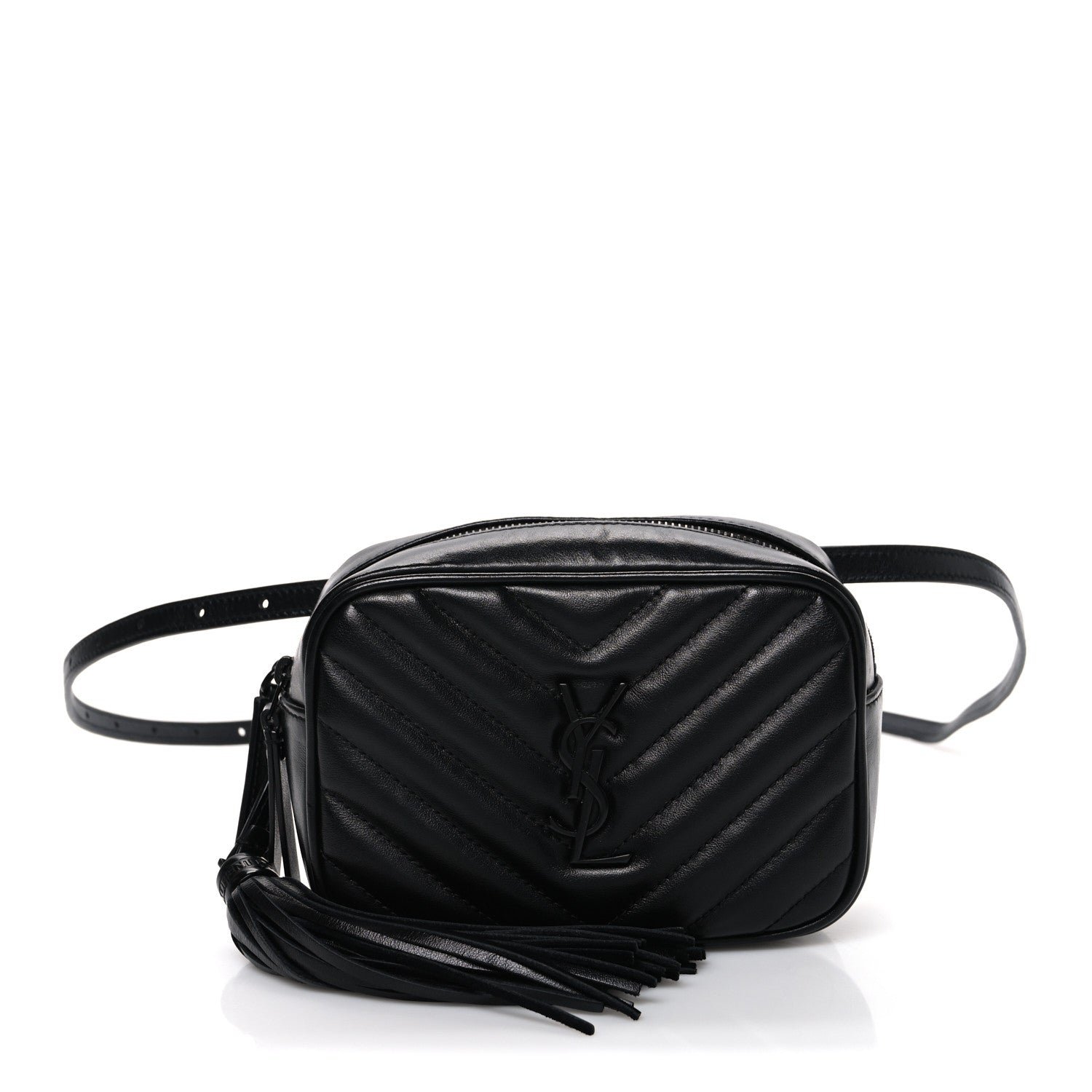 Saint Laurent Calfskin Matelasse Monogram Lou Belt Bag Black