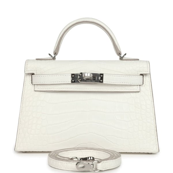 Hermes Hermes Kelly Sellier 20 Creme Chantilly Matte Alligator Palladium Hardware