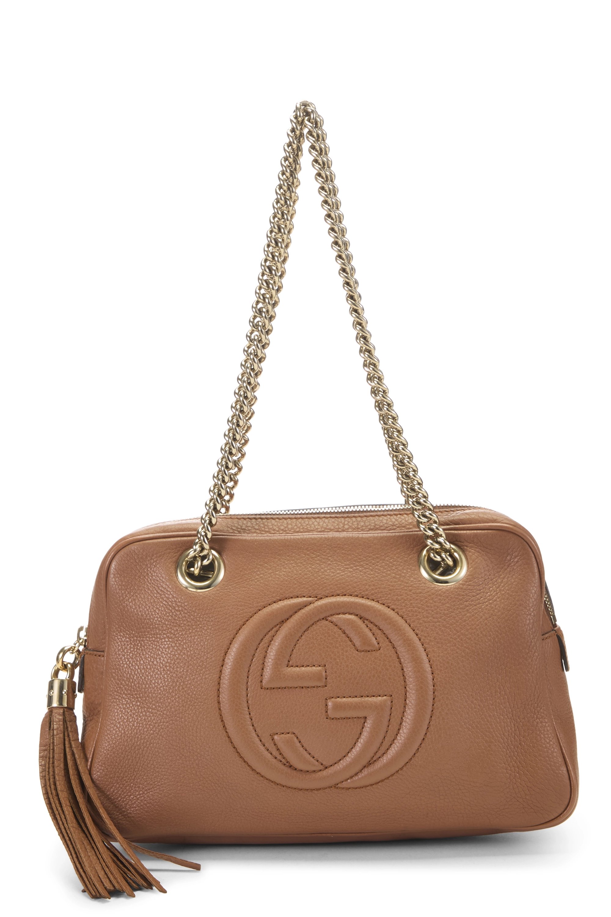 Brown Leather Soho Chain Shoulder Bag