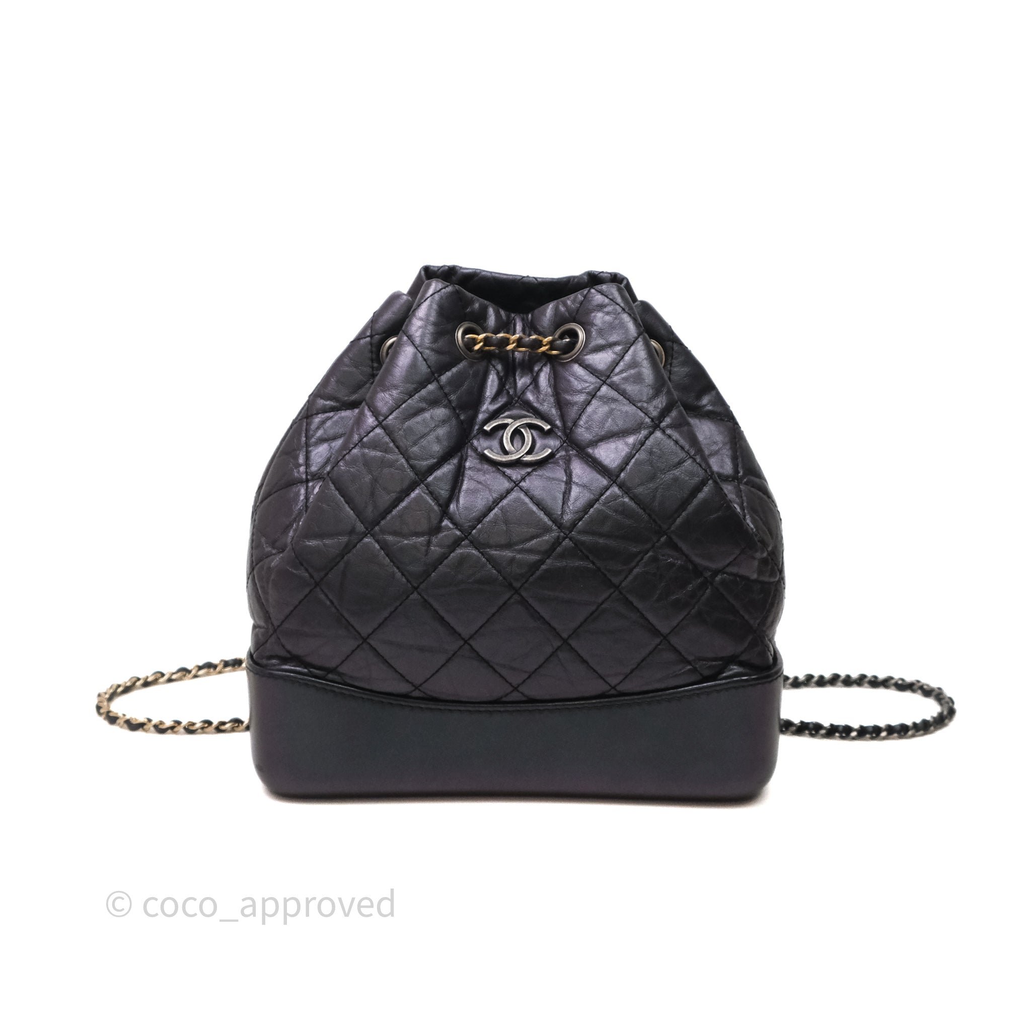 Chanel Small Gabrielle Backpack Iridescent Purple Aged Calfskin