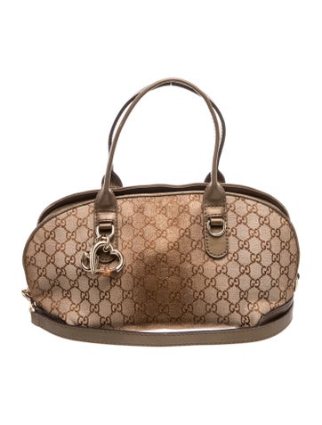 GG Canvas Heart Bit Boston Medium
