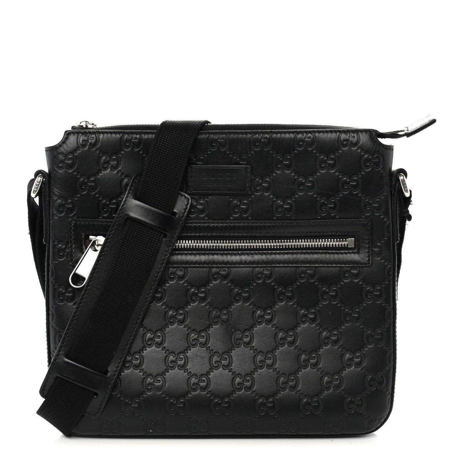 Gucci Guccissima Signature Small Messenger Bag Black