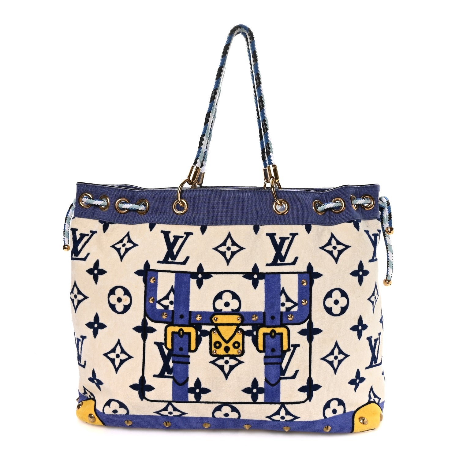 Louis Vuitton Cotton Monogram Eponge Cabas Blue