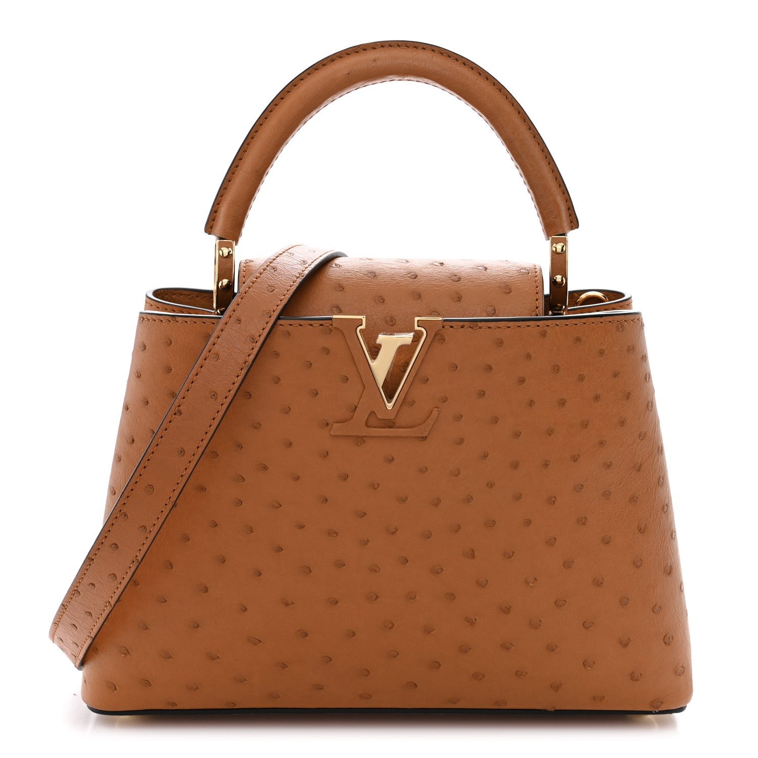 Louis Vuitton Ostrich Capucines BB Cognac