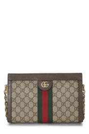 Gucci Brown Original GG Supreme Canvas Ophidia Shoulder Bag Medium