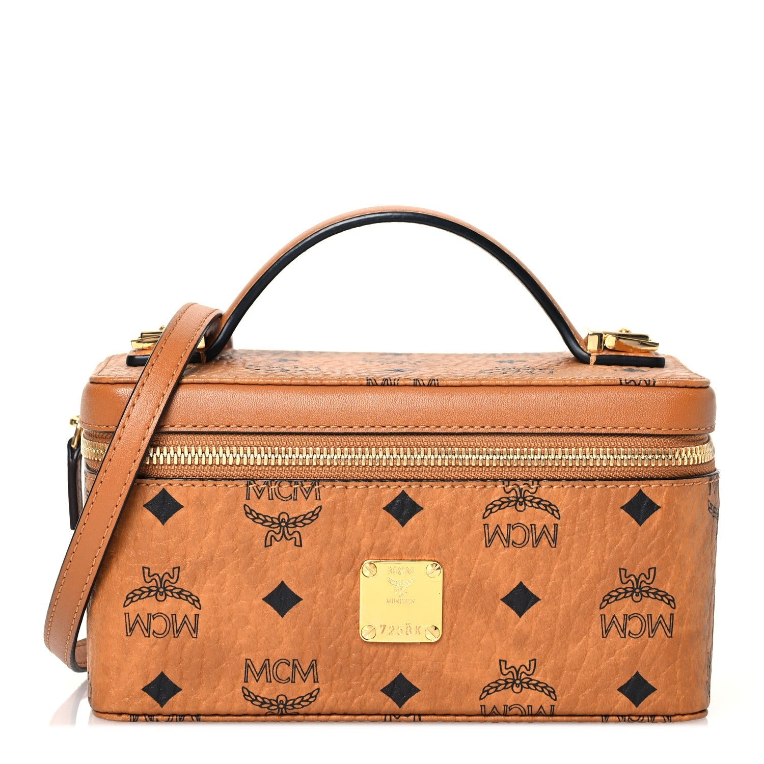 MCM Visetos Rockstar Vanity Case Cognac