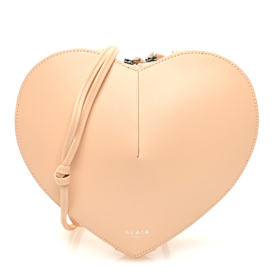 Alaia Calfskin Le Coeur Heart Shoulder Bag Peche