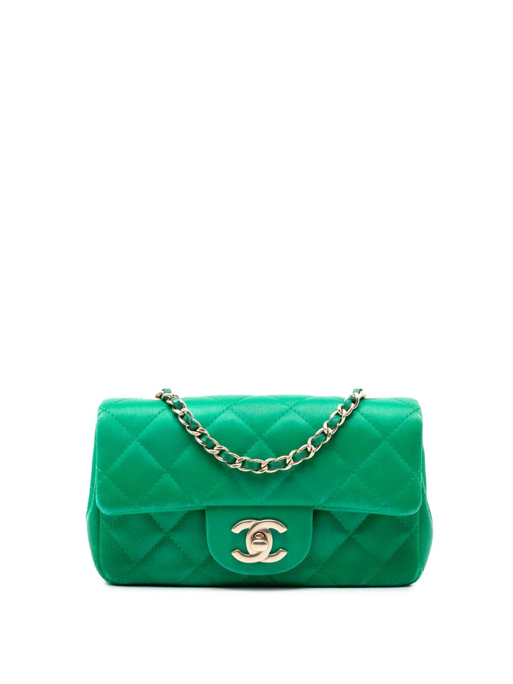 2012-2013 Extra Mini Rectangular Classic Satin Single Flap crossbody bag