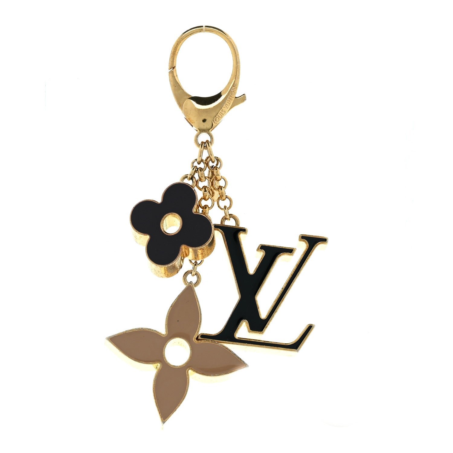 Louis Vuitton Metal Fleur De Monogram Bag Charm Dore Dore