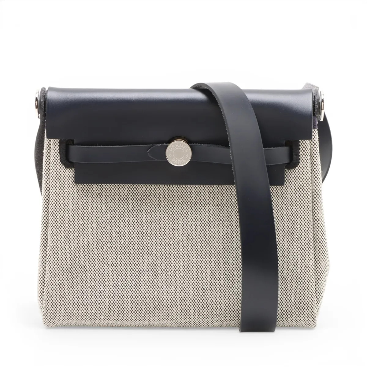 Hermès Herbag Zip 20 Mini Twirl Ash x Vash Hunter Beige x blue indigo Silver Met