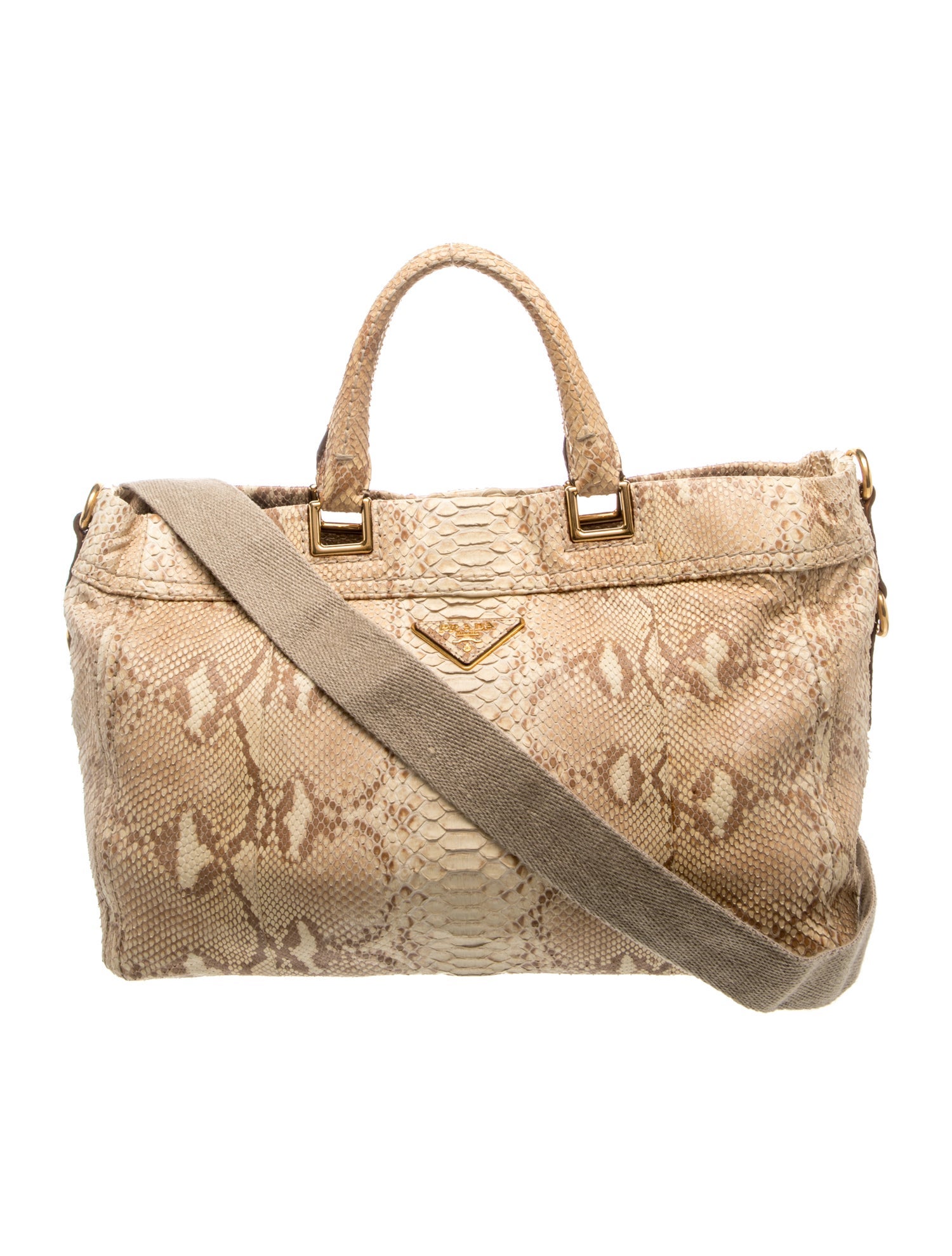 Prada Enameled Metal Triangle Top Handle Bag