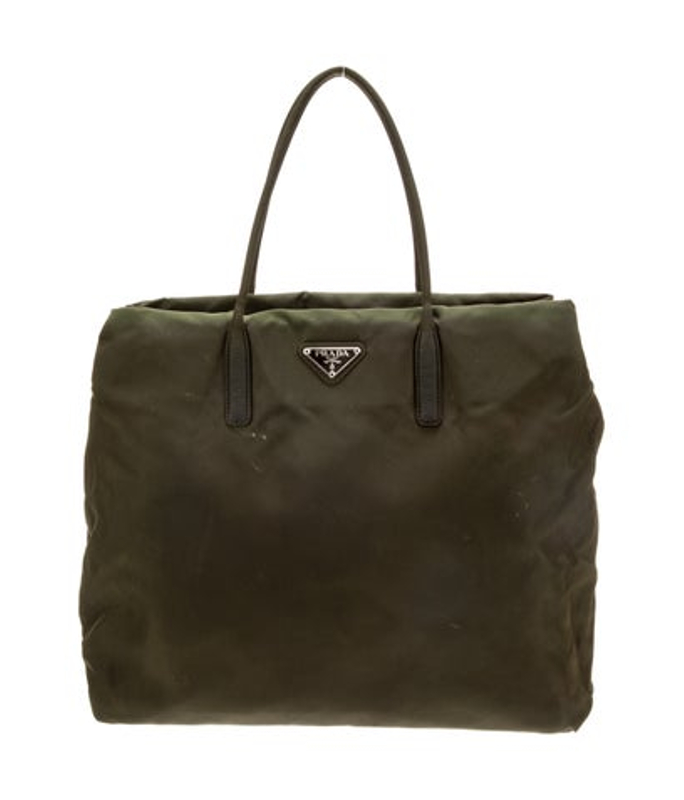 Prada Enameled Metal Triangle Tote