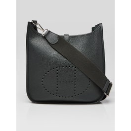 Hermes Vert Fonce Clemence Leather Evelyne PM III Bag