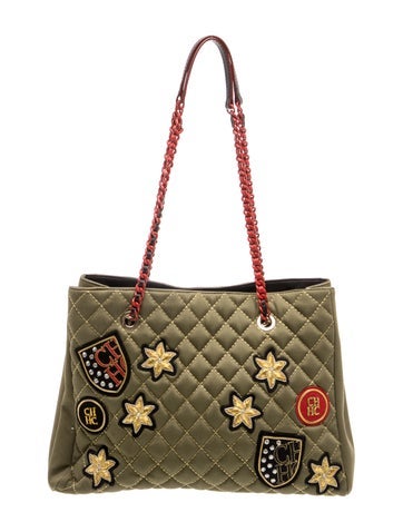 Carolina Herrera Canvas Shoulder Bag