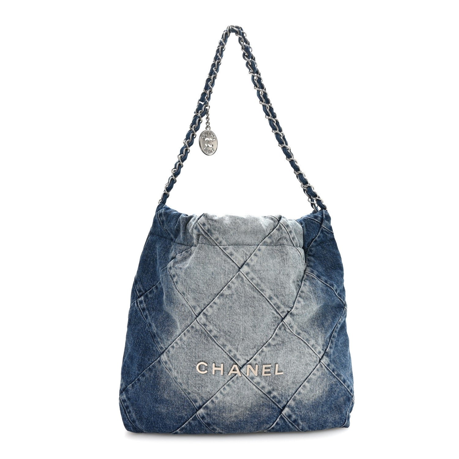Chanel Denim Quilted Small Chanel 22 Blue