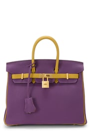 Hermes Anemone & Jaune Ambre Horseshoe Birkin 25 Special Order