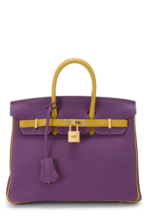 Hermes Anemone & Jaune Ambre Horseshoe Birkin 25 Special Order