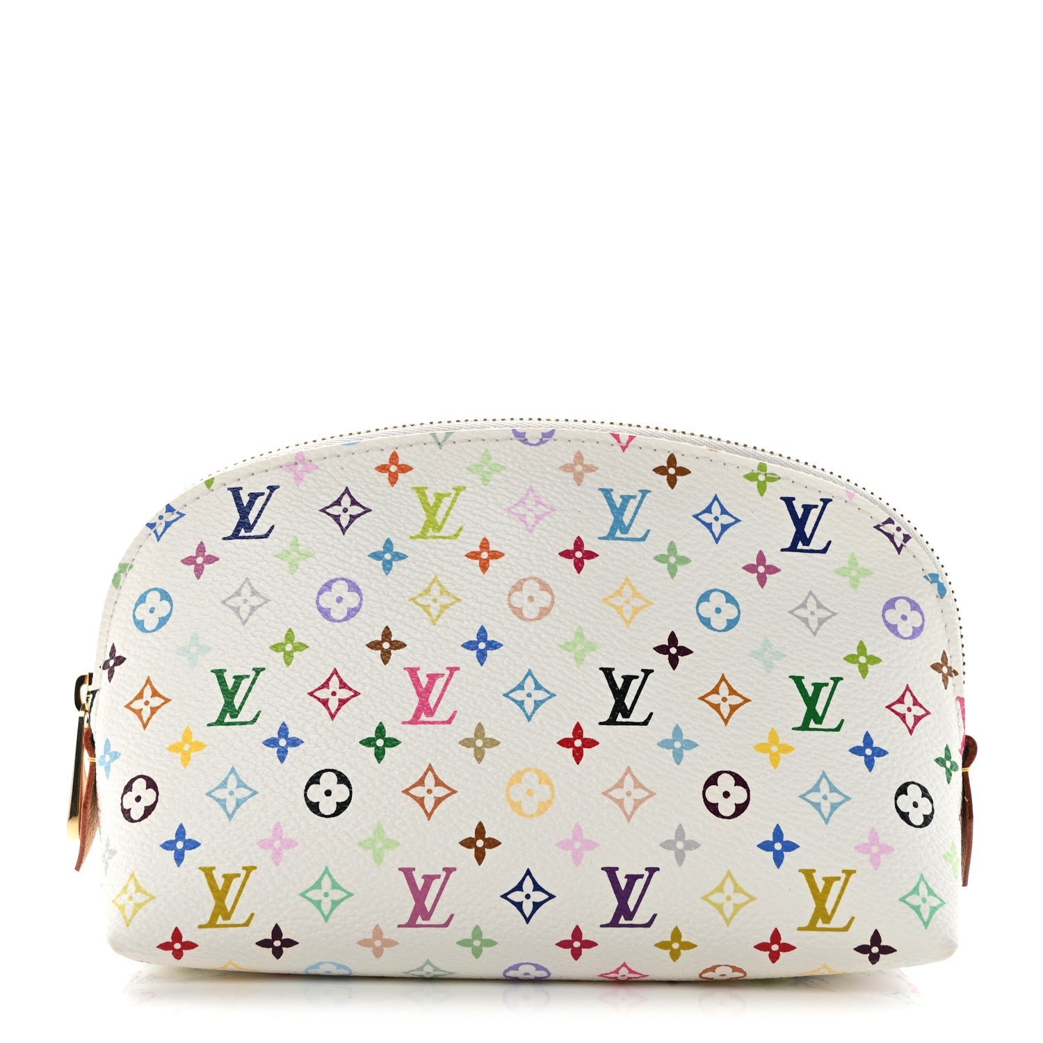 Louis Vuitton Multicolor Cosmetic Pouch White Litchi
