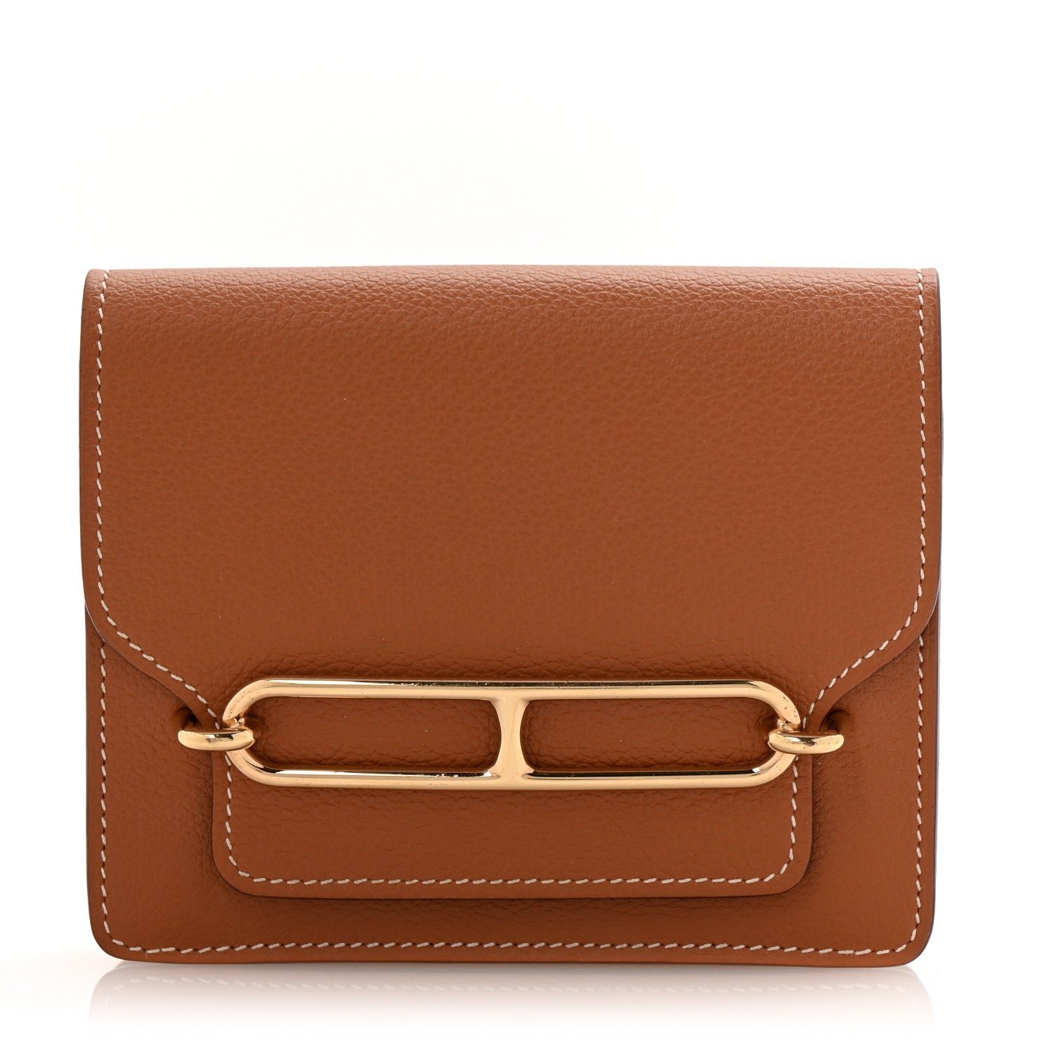 Hermes Evercolor Bi-Color Roulis Slim Wallet Gold Lime