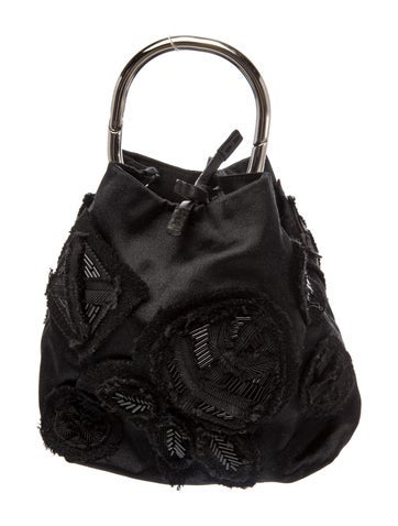 Enameled Metal Triangle Top Handle Bag