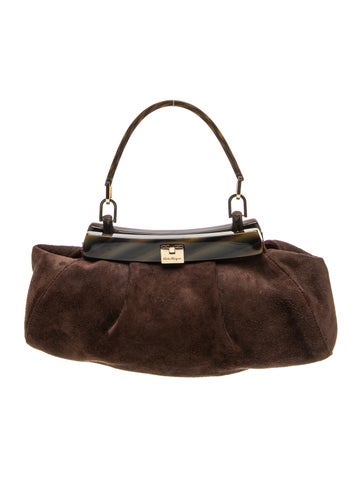 Suede Top Handle Bag