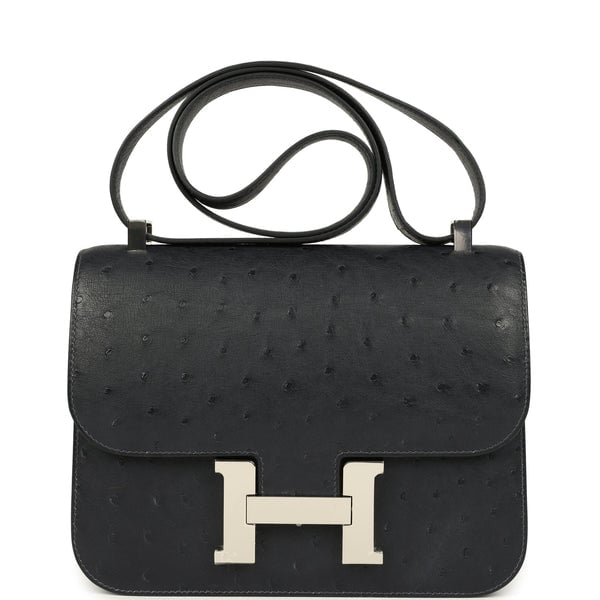 Hermes Hermes Constance 1-24 Caban Ostrich Palladium Hardware