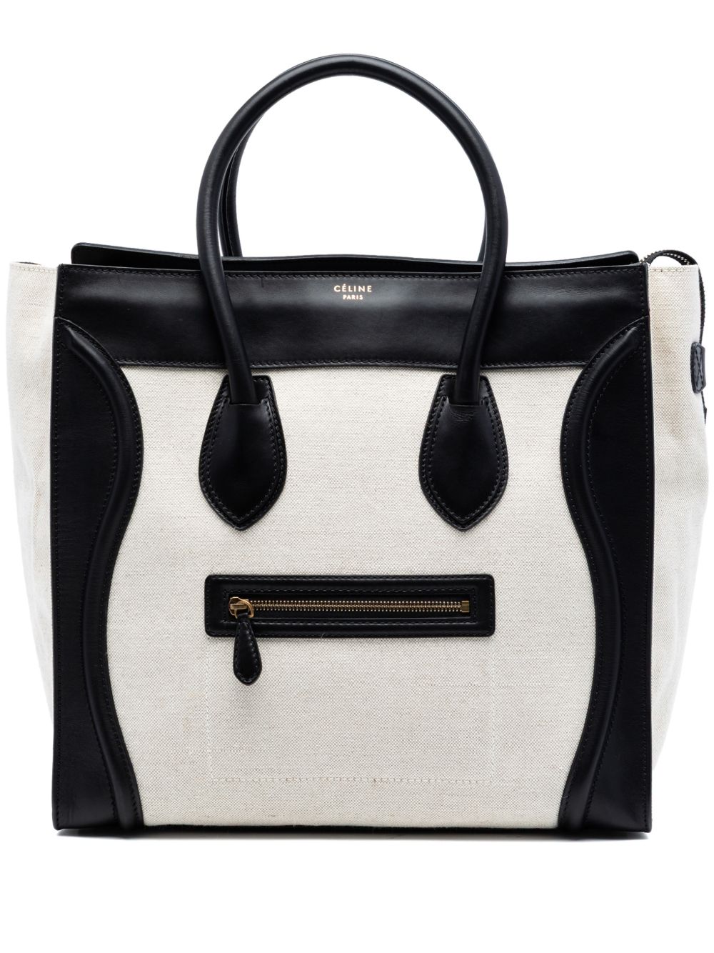 2011 Mini Bicolor Canvas and Leather Luggage Tote handbag