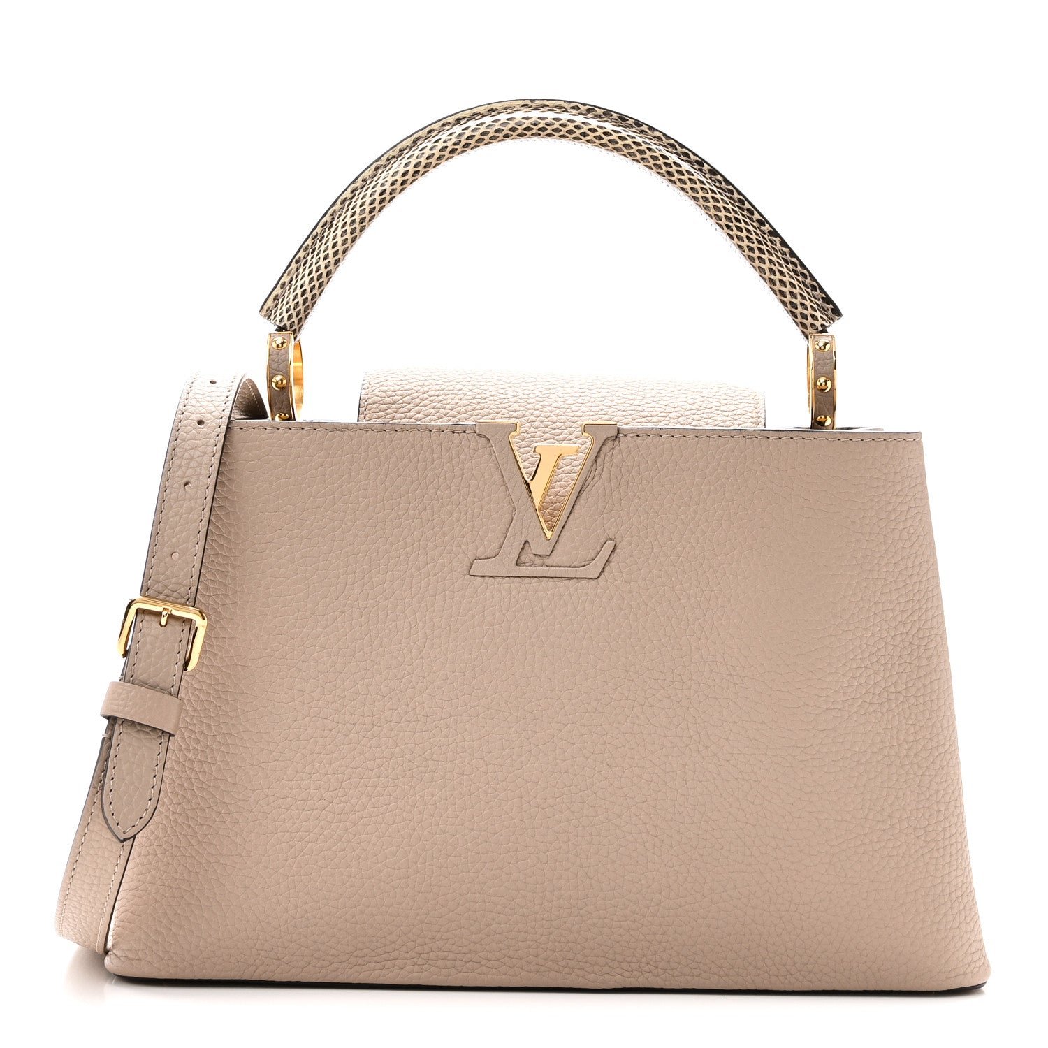 Louis Vuitton Taurillon Snakeskin Capucines PM Galet