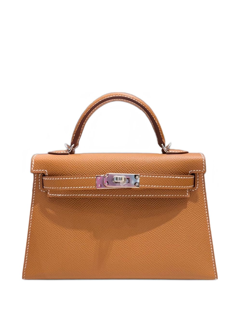 Hermes 2024 Mini Gold Kelly Sellier 20 Epsom Palladium Hardware tote bag