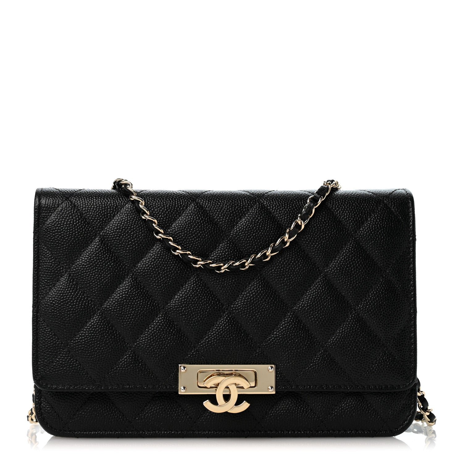 Chanel Caviar Quilted Golden Class Wallet On Chain WOC Black