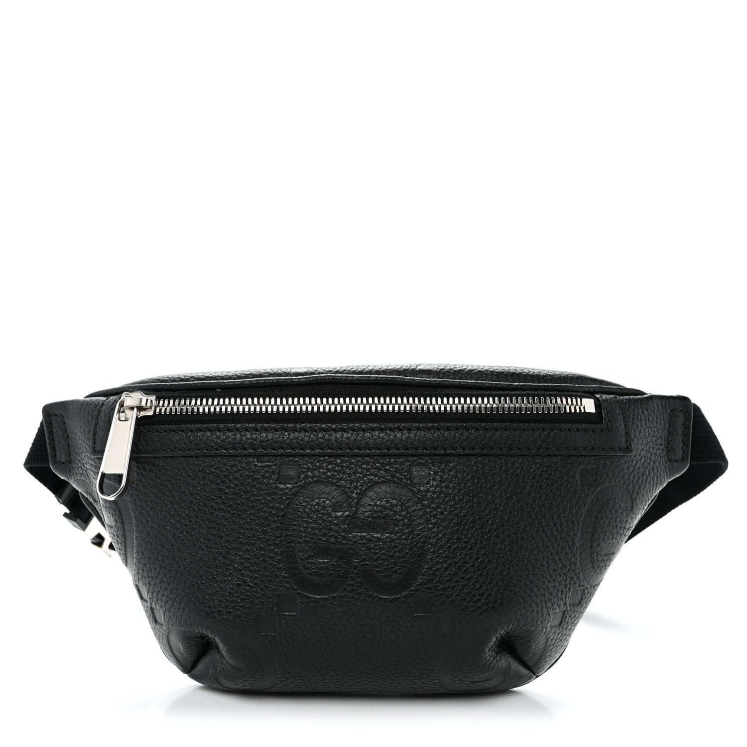 Gucci Piuma Calfskin Jumbo GG Embossed Small Belt Bag Black