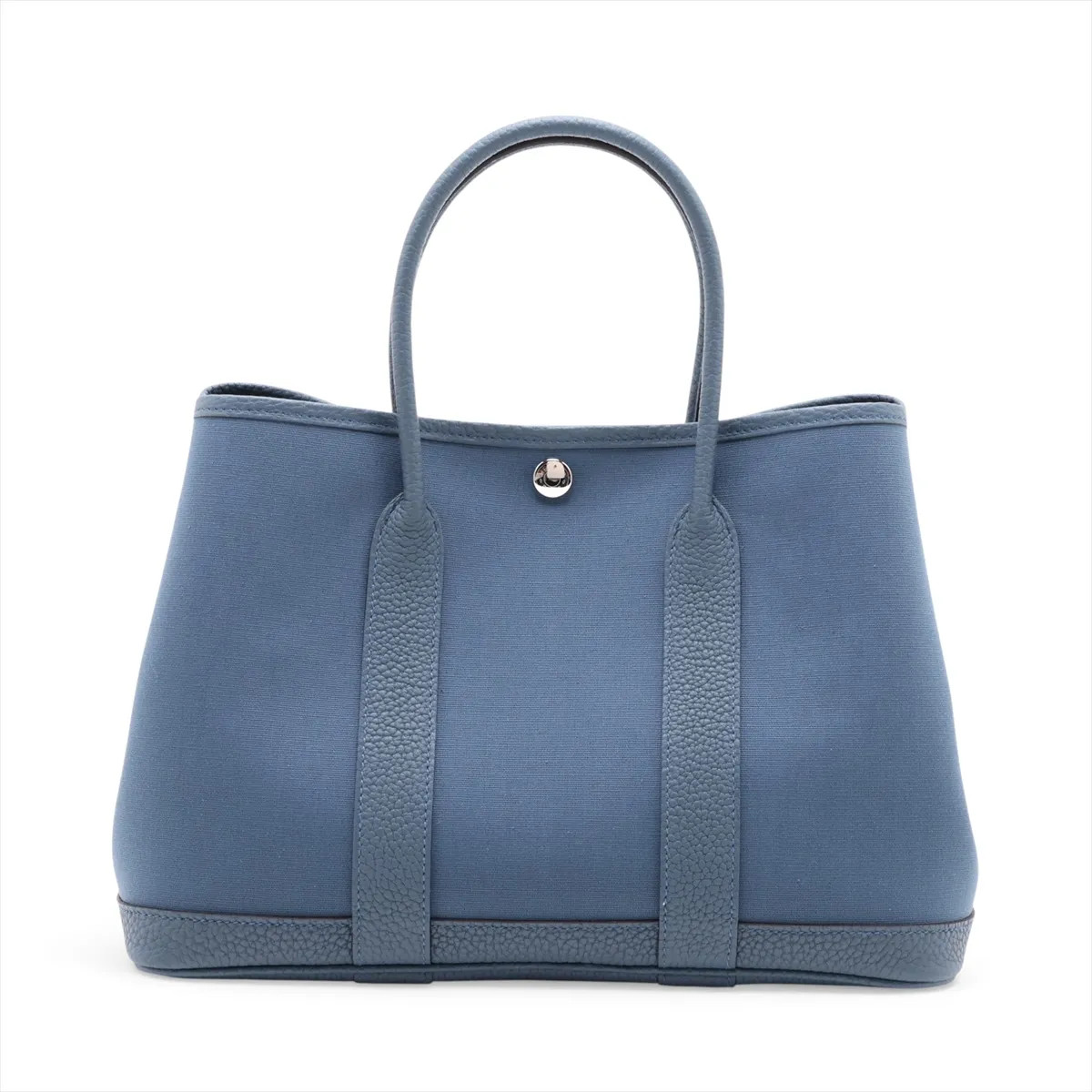 Hermès Garden Party 30 TPM Toile Officier × Negonda Blue tempête Silver Metal Fi