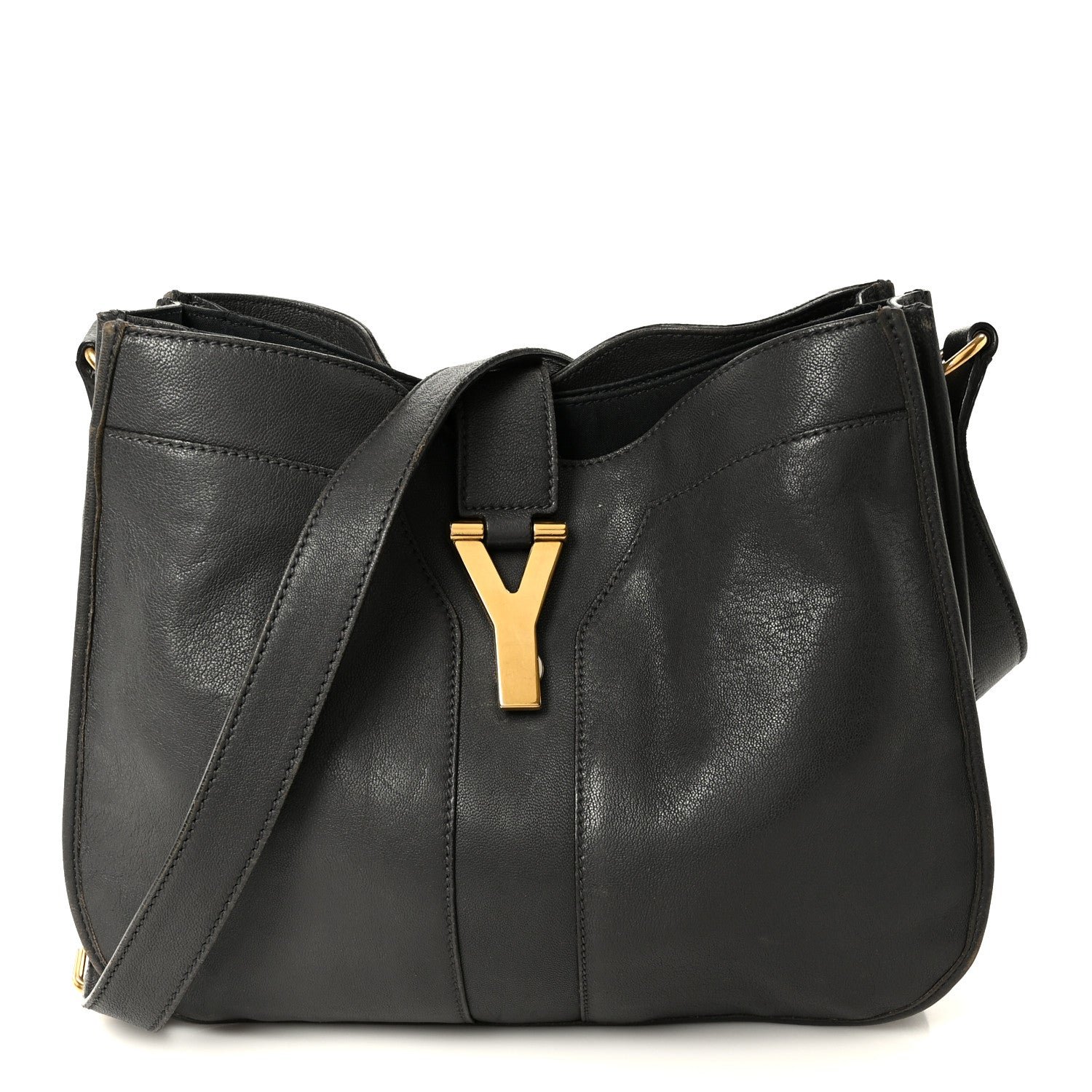 Saint Laurent Sheepskin Medium Chyc Shoulder Bag Grey