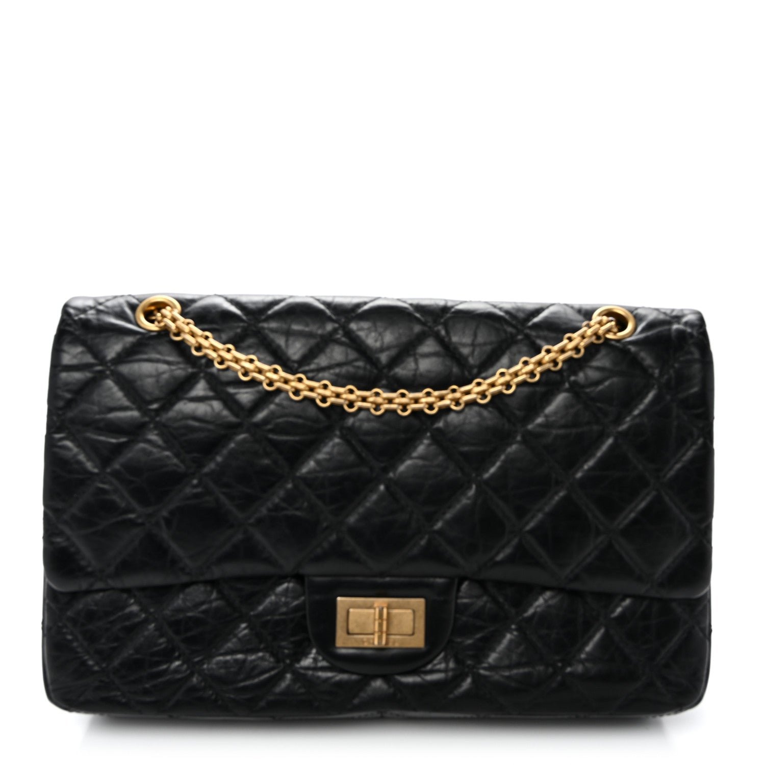 Chanel Aged Calfskin Quilted 2.55 Reissue 227 Flap Black