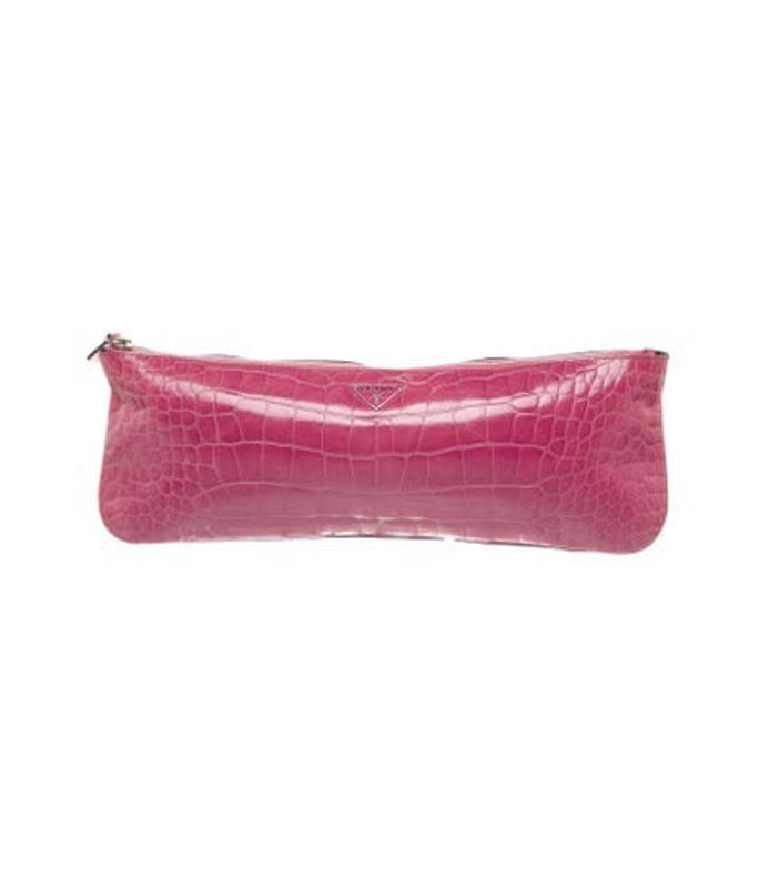 Prada Enameled Metal Triangle Clutch