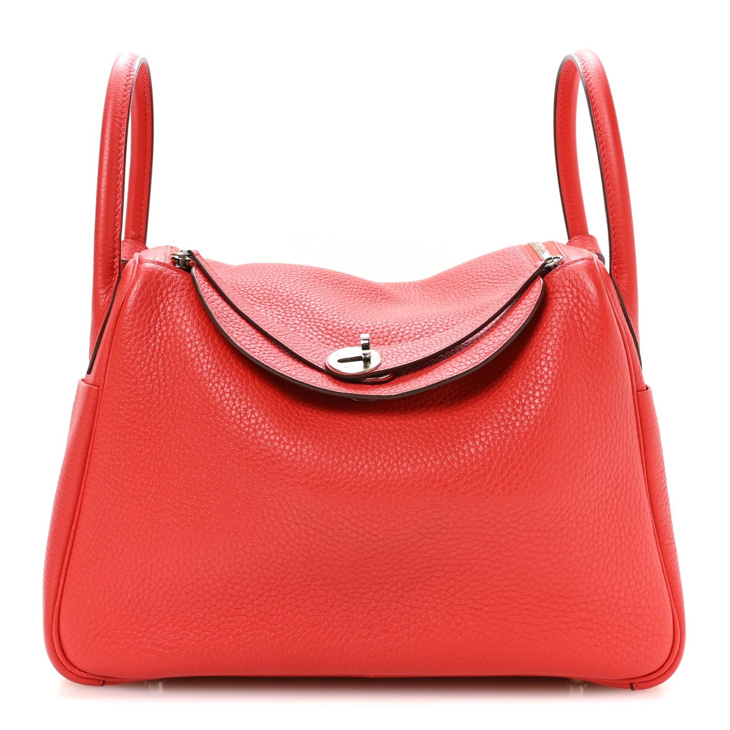 Hermes Taurillon Clemence Lindy 30 Rouge Tomate