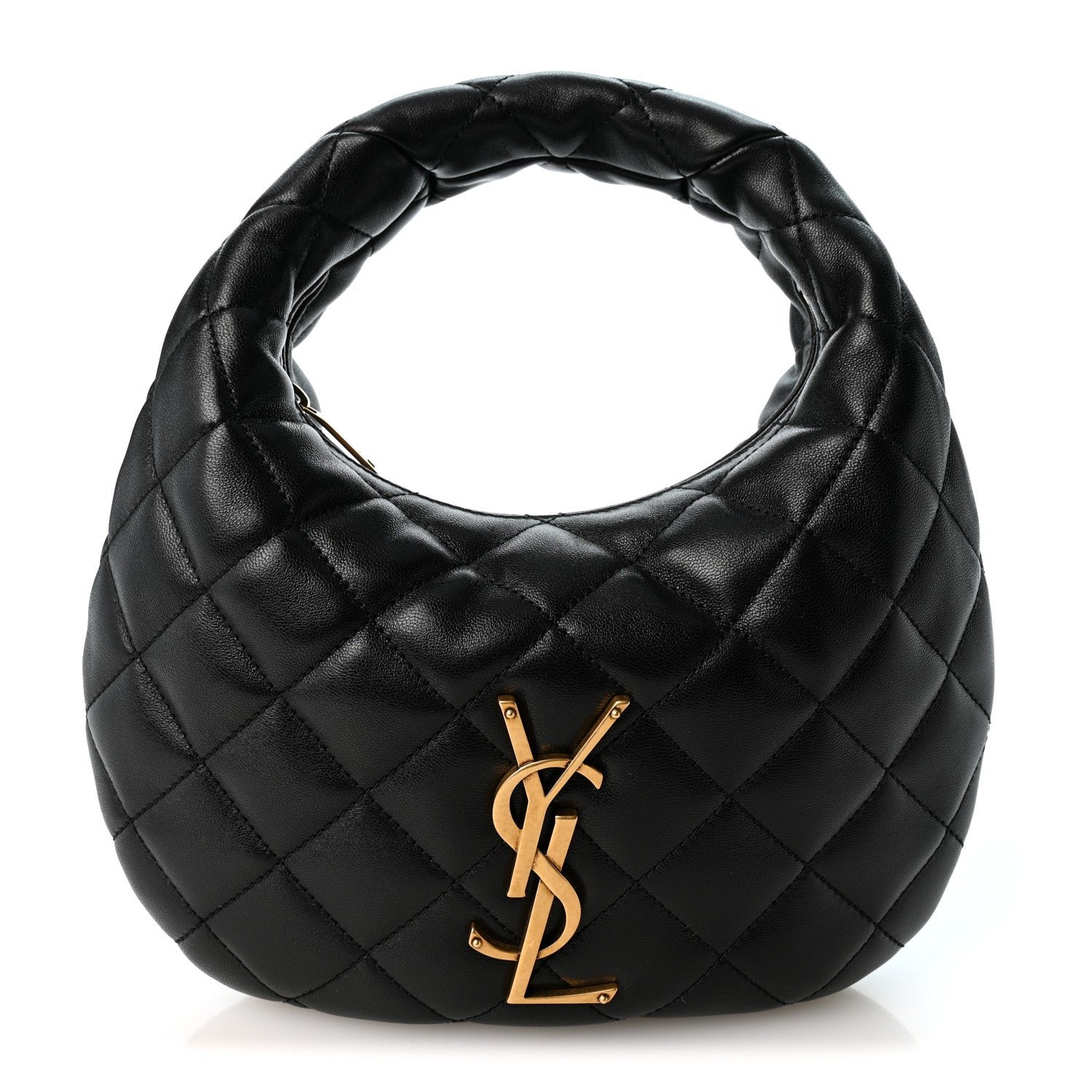 Saint Laurent Lambskin Quilted Icarino Bag Black