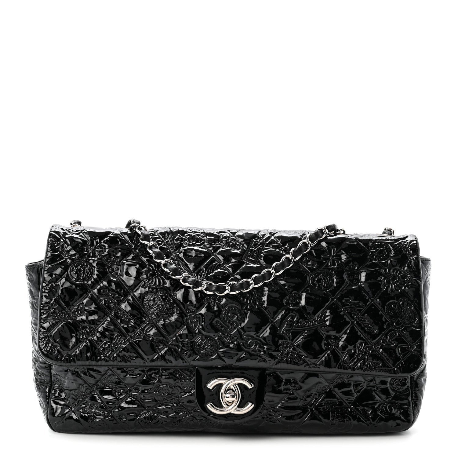 Chanel Patent Large Lucky Symbols Flap Black