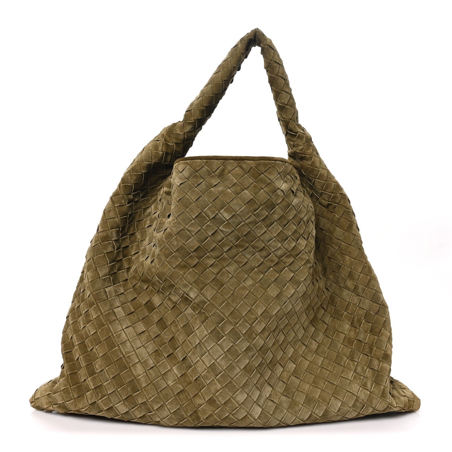 Bottega Veneta Suede Intrecciato Large Hop Mud